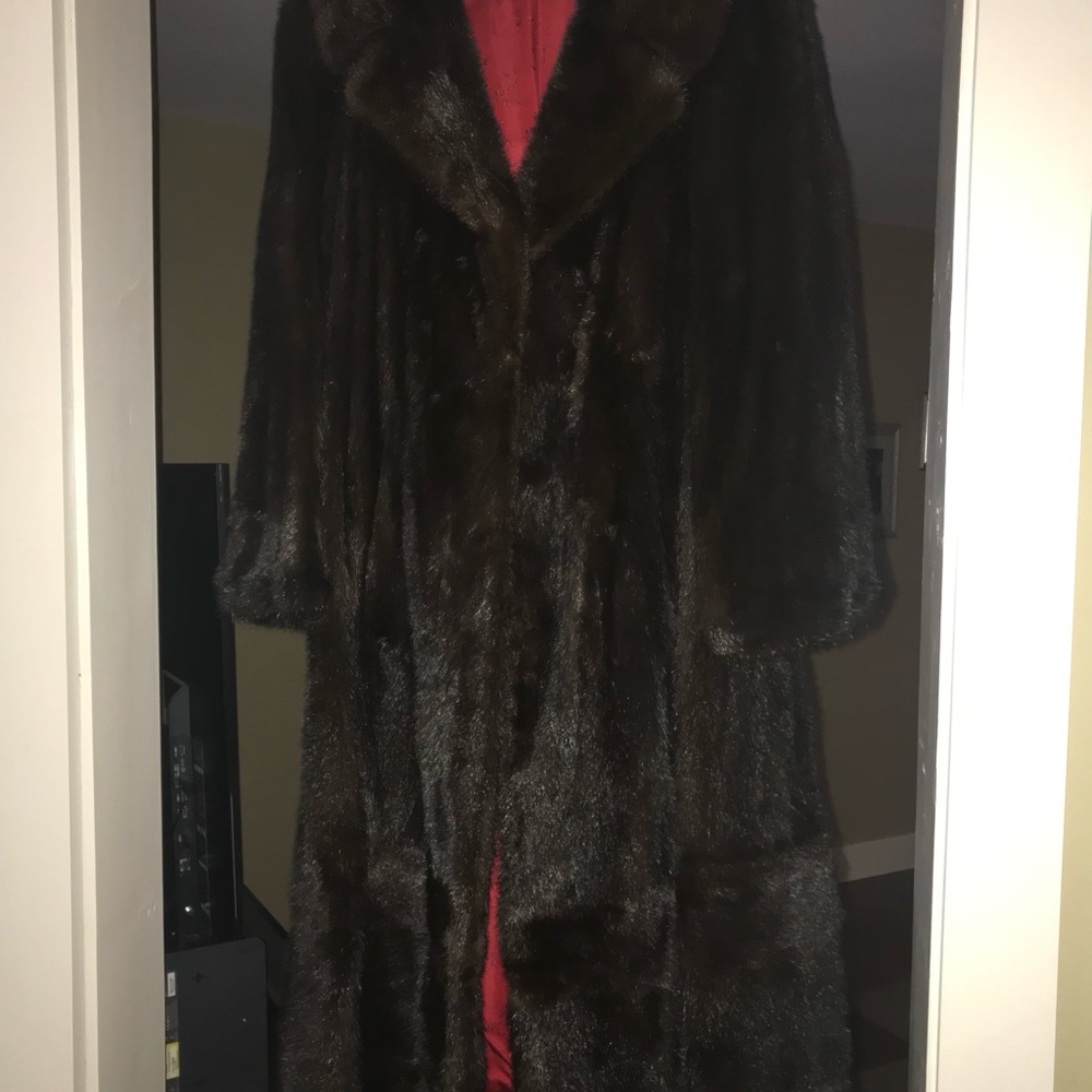 Full length black mink coat